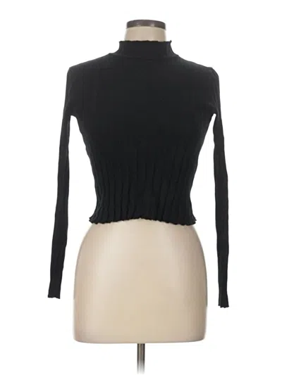 Pre-owned Zara Long Sleeve Top Black Turtleneck Tops