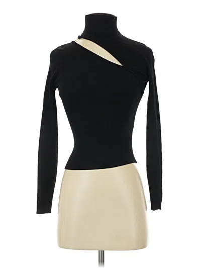 Pre-owned Zara Long Sleeve Top Black Turtleneck Tops