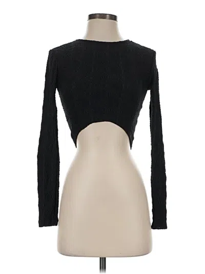 Pre-owned Zara Long Sleeve Top Black Turtleneck Tops