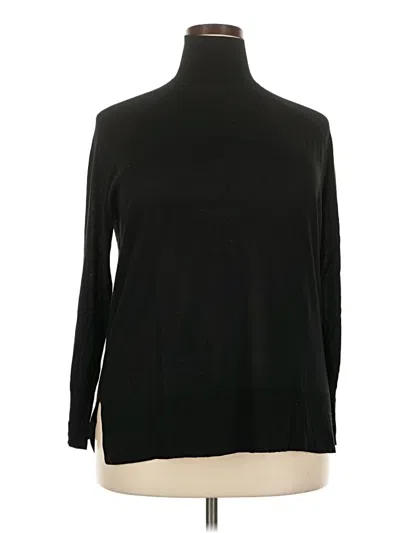 Pre-owned Zara Long Sleeve Top Black Turtleneck Tops