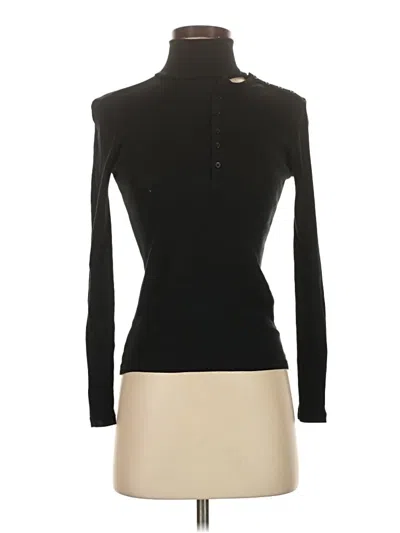 Pre-owned Zara Long Sleeve Top Black Turtleneck Tops