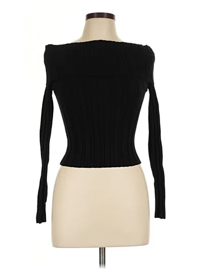 Pre-owned Zara Long Sleeve Top Black Turtleneck Tops