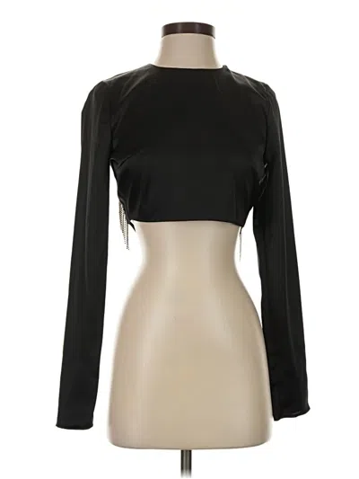 Zara Long Sleeve Top Black Turtleneck Tops