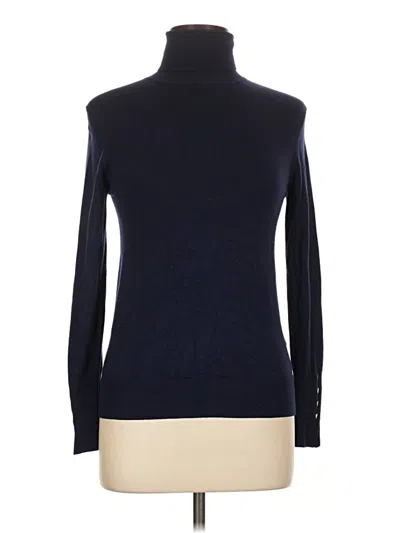 Pre-owned Zara Long Sleeve Top Blue Turtleneck Tops