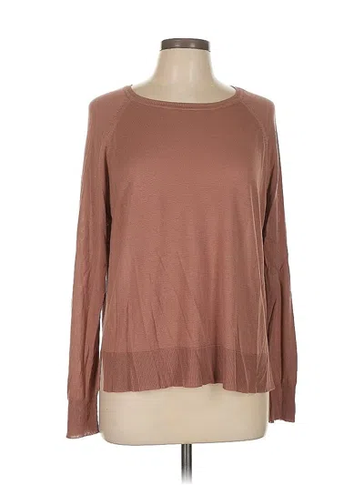 Pre-owned Zara Long Sleeve Top Brown Boatneck Tops