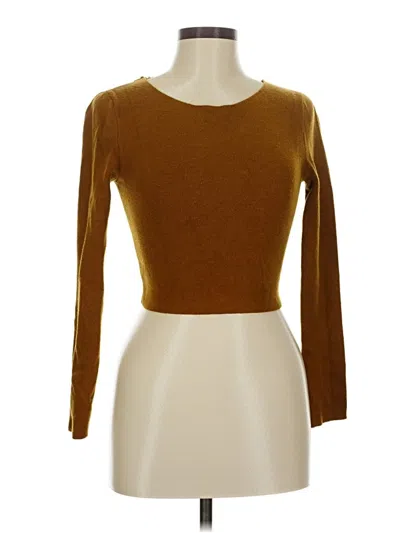 Pre-owned Zara Long Sleeve Top Brown Boatneck Tops