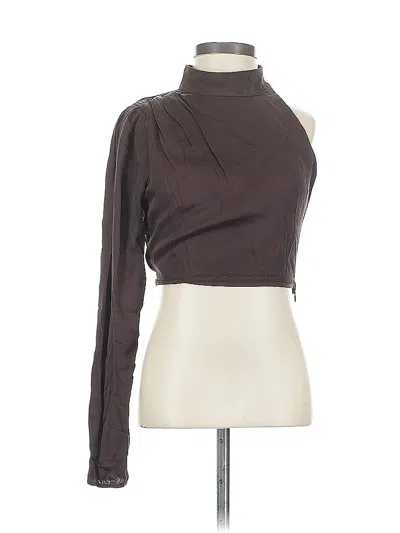 Pre-owned Zara Long Sleeve Top Brown Turtleneck Tops