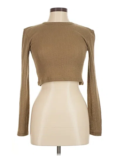 Pre-owned Zara Long Sleeve Top Brown Turtleneck Tops