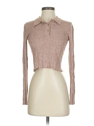Pre-owned Zara Long Sleeve Top Brown Turtleneck Tops