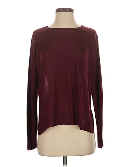 Pre-owned Zara Long Sleeve Top Burgundy Boatneck Tops