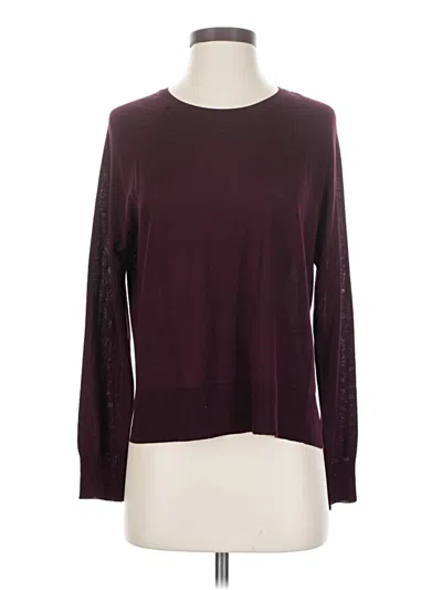 Pre-owned Zara Long Sleeve Top Burgundy Crew Neck Tops