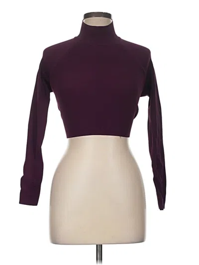 Pre-owned Zara Long Sleeve Top Burgundy Turtleneck Tops