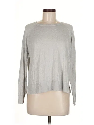Pre-owned Zara Long Sleeve Top Gray Crew Neck Tops