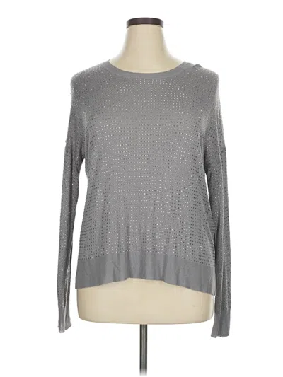 Pre-owned Zara Long Sleeve Top Gray Crew Neck Tops