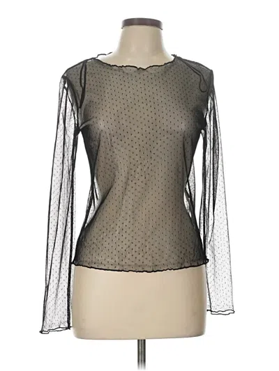 Pre-owned Zara Long Sleeve Top Gray Mock Neckline Tops