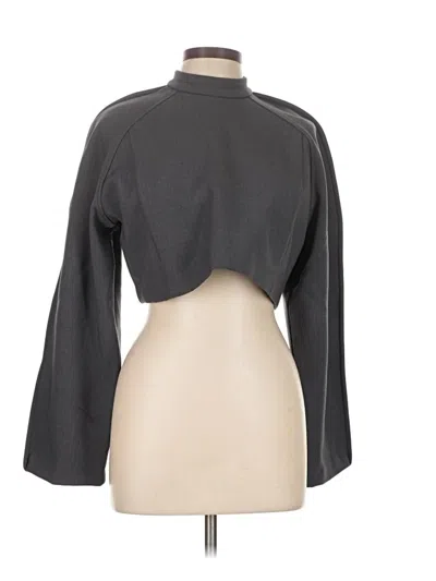 Pre-owned Zara Long Sleeve Top Gray Mock Neckline Tops