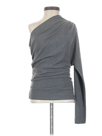 Pre-owned Zara Long Sleeve Top Gray One Shoulder Neckline Tops