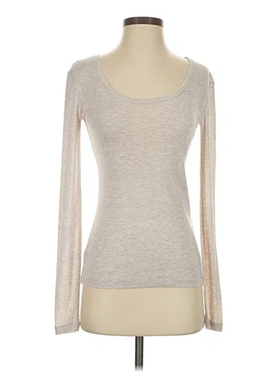 Pre-owned Zara Long Sleeve Top Gray Scoop Neck Tops