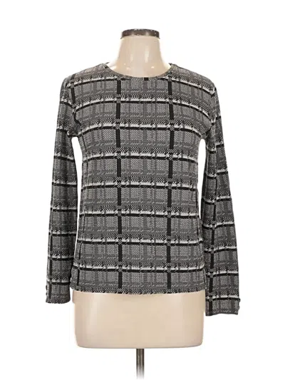 Pre-owned Zara Long Sleeve Top Gray Square Neckline Tops