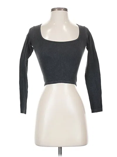 Pre-owned Zara Long Sleeve Top Gray Square Neckline Tops