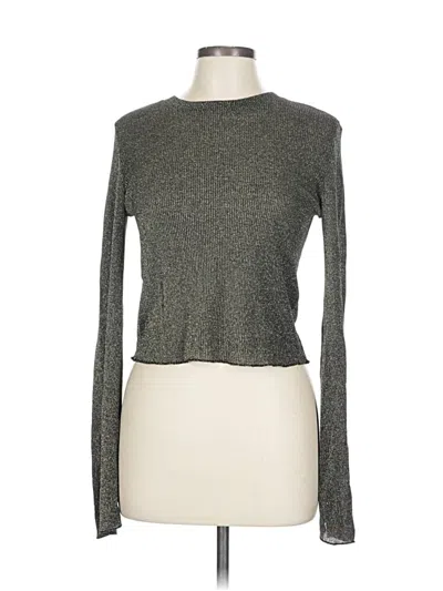 Pre-owned Zara Long Sleeve Top Gray Turtleneck Tops