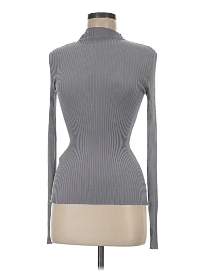 Pre-owned Zara Long Sleeve Top Gray Turtleneck Tops
