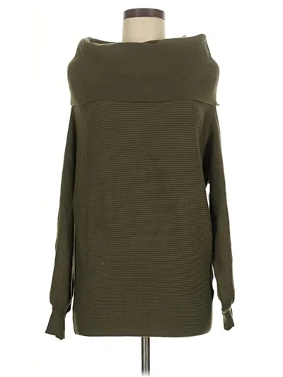 Pre-owned Zara Long Sleeve Top Green Off The Shoulder Neckline Tops