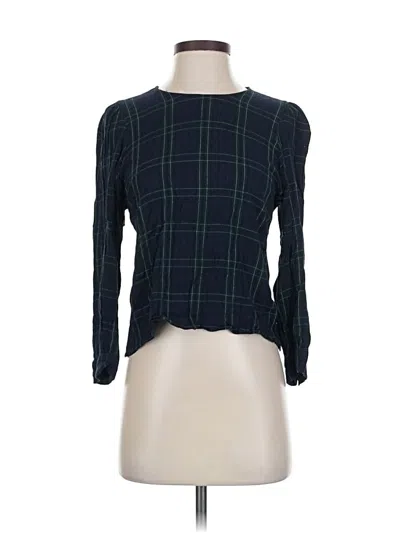Pre-owned Zara Long Sleeve Top Green Square Neckline Tops