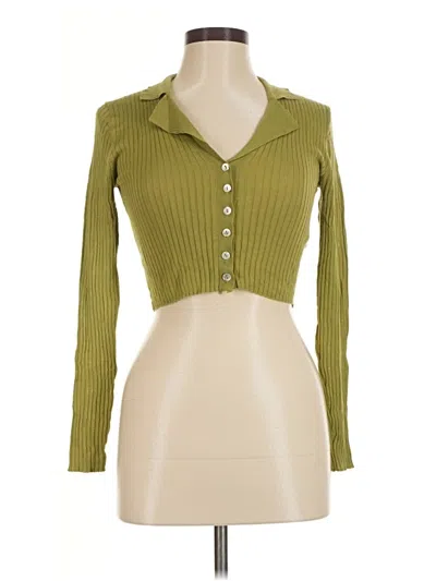 Pre-owned Zara Long Sleeve Top Green Sweetheart Neckline Tops