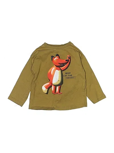 Pre-owned Zara Kids' Long Sleeve Top Green Tops