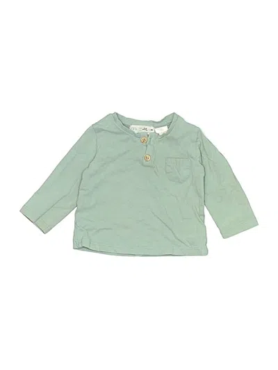 Pre-owned Zara Babies' Long Sleeve Top Green Tops