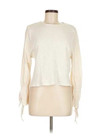 Pre-owned Zara Long Sleeve Top Ivory Boatneck Tops In White