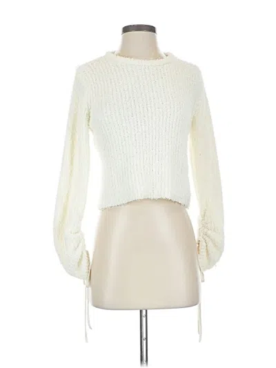 Pre-owned Zara Long Sleeve Top Ivory Boatneck Tops In White