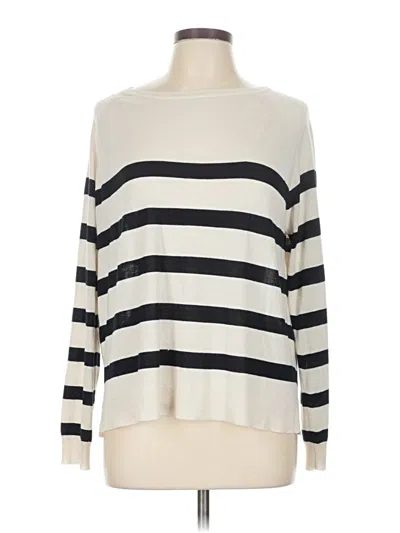 Pre-owned Zara Long Sleeve Top Ivory Boatneck Tops In White