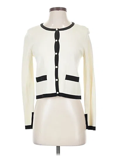 Pre-owned Zara Long Sleeve Top Ivory Square Neckline Tops