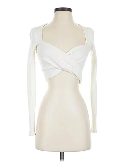 Pre-owned Zara Long Sleeve Top Ivory Strapless Neckline Tops