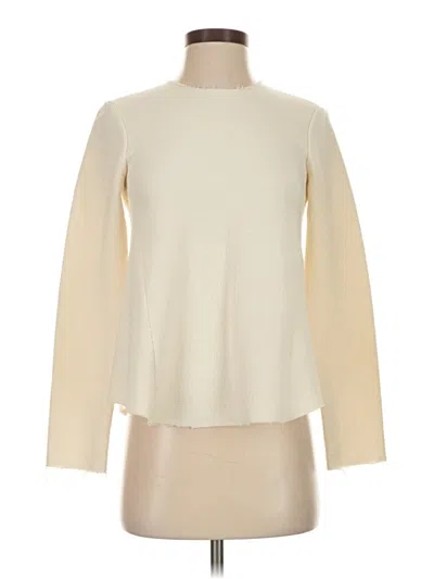 Pre-owned Zara Long Sleeve Top Ivory Turtleneck Tops