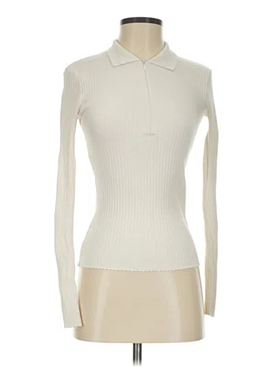 Pre-owned Zara Long Sleeve Top Ivory Turtleneck Tops