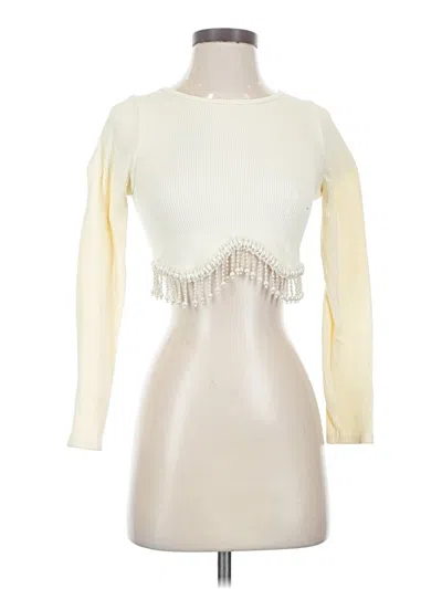 Pre-owned Zara Long Sleeve Top Ivory Turtleneck Tops