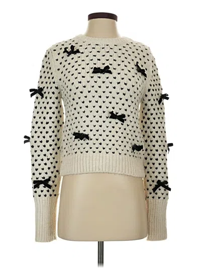 Pre-owned Zara Long Sleeve Top Ivory Turtleneck Tops