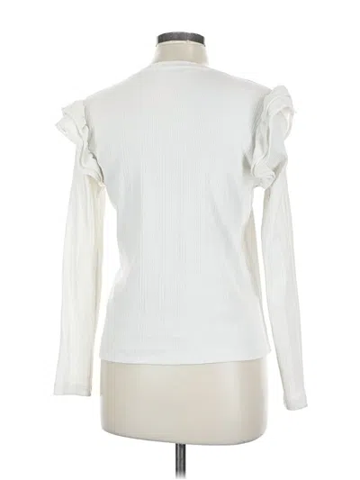 Pre-owned Zara Long Sleeve Top Ivory Turtleneck Tops In White