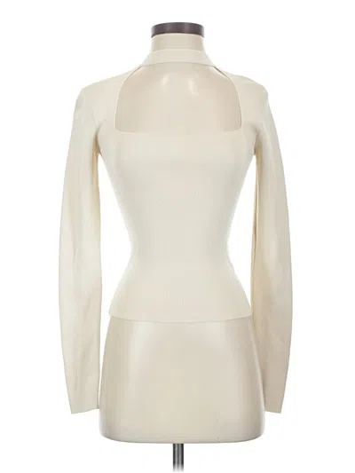 Pre-owned Zara Long Sleeve Top Ivory Turtleneck Tops In White