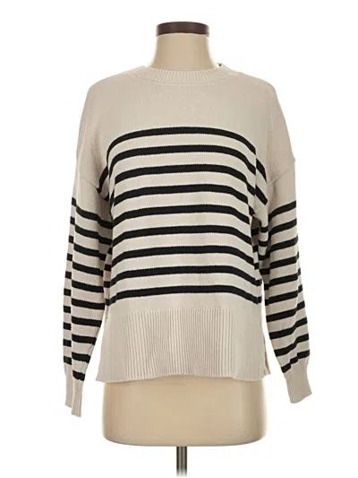 Pre-owned Zara Long Sleeve Top Ivory Turtleneck Tops In White