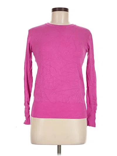 Pre-owned Zara Long Sleeve Top Pink Crew Neck Tops