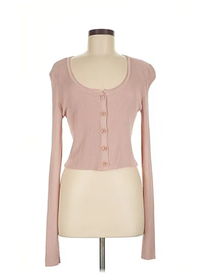 Pre-owned Zara Long Sleeve Top Pink Sweetheart Neckline Tops