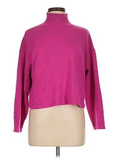 Pre-owned Zara Long Sleeve Top Pink Turtleneck Tops