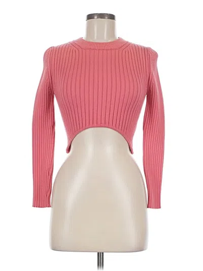Pre-owned Zara Long Sleeve Top Pink Turtleneck Tops