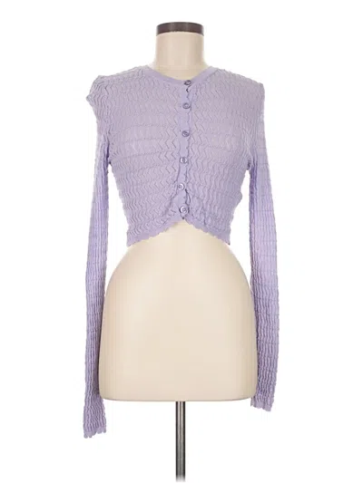 Zara Long Sleeve Top Purple Sweetheart Neckline Tops