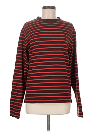 Pre-owned Zara Long Sleeve Top Red Boatneck Tops
