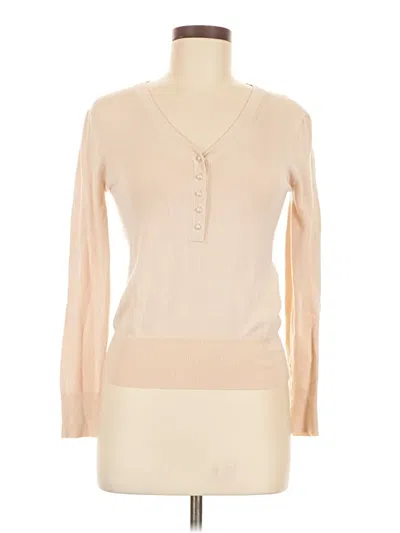 Pre-owned Zara Long Sleeve Top Tan Sweetheart Neckline Tops